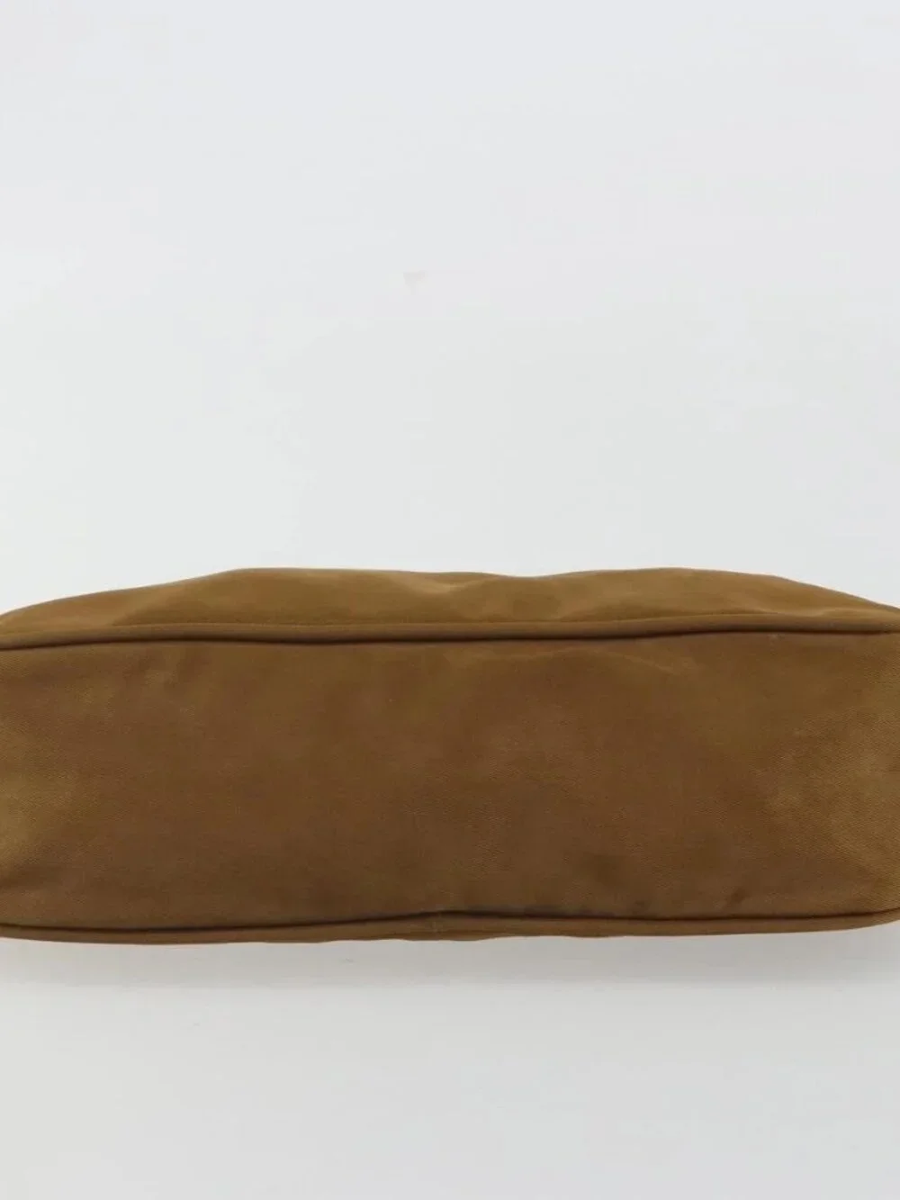 PRADA Accessory Pouch Nylon Brown Silver Auth 189617